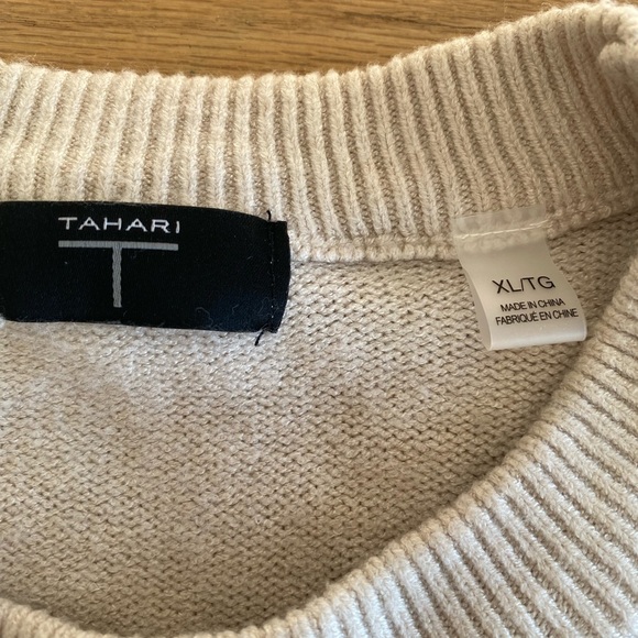 Tahari Super Soft Crew Neck Long Sleeve‎  Cream Sweater Women’s XL Preloved - Picture 2 of 10